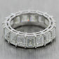 Modern Platinum 9ctw Emerald Cut Diamond Eternity Wedding Band Ring