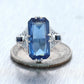 1930's Antique Art Deco 10k White Gold Synthetic Sapphire Filigree Ring