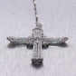 1920's Antique Art Deco Platinum 4ctw Diamond Cross Pendant 38" Necklace
