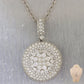 Modern 18k White Gold 6.25ctw Diamond Cluster 18" Necklace