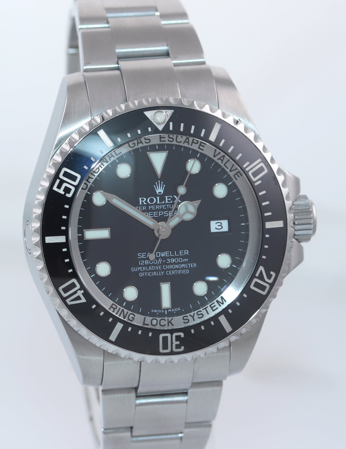 PAPERS Rolex Sea-Dweller DEEPSEA 116660 Steel 44mm Black Ceramic Dive Watch