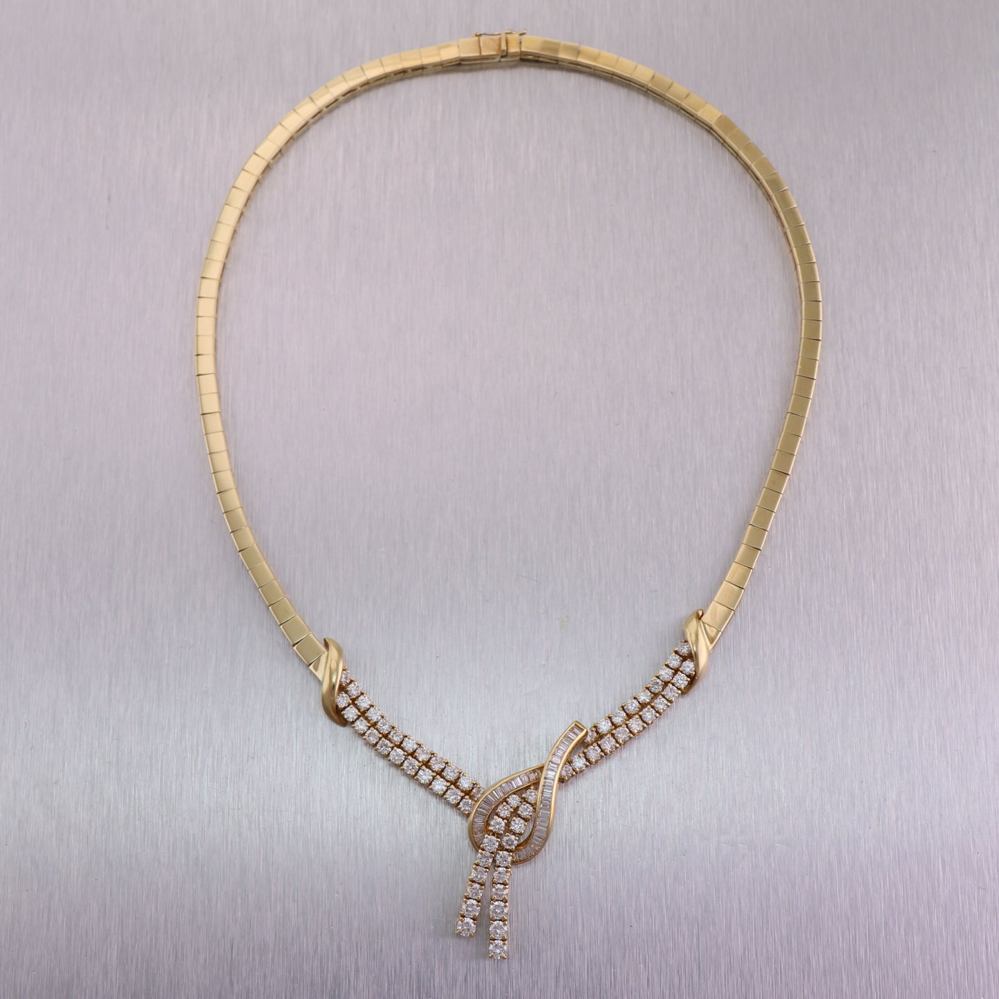 18k Yellow Gold 6ctw Diamond 16" Collar Necklace