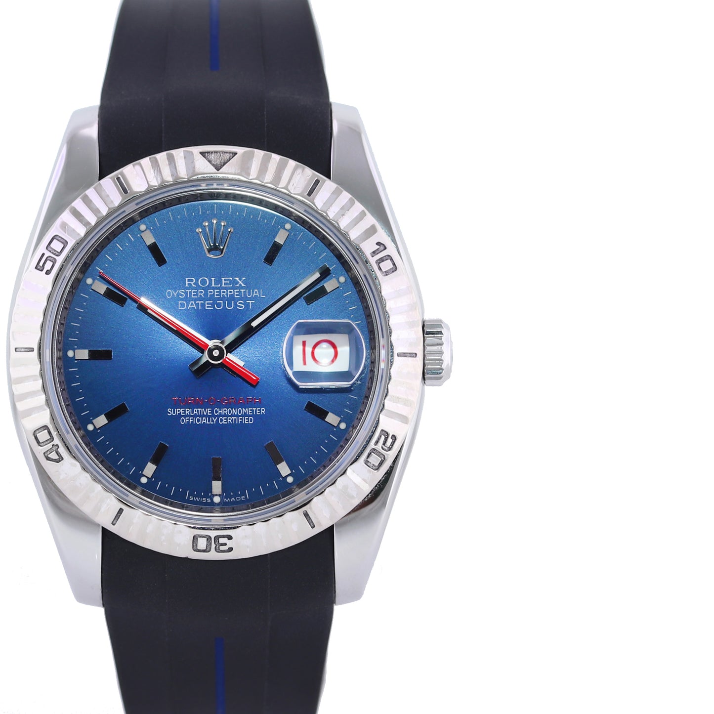 2006 Rolex DateJust Turn-O-Graph 116264 Steel Blue Watch Box