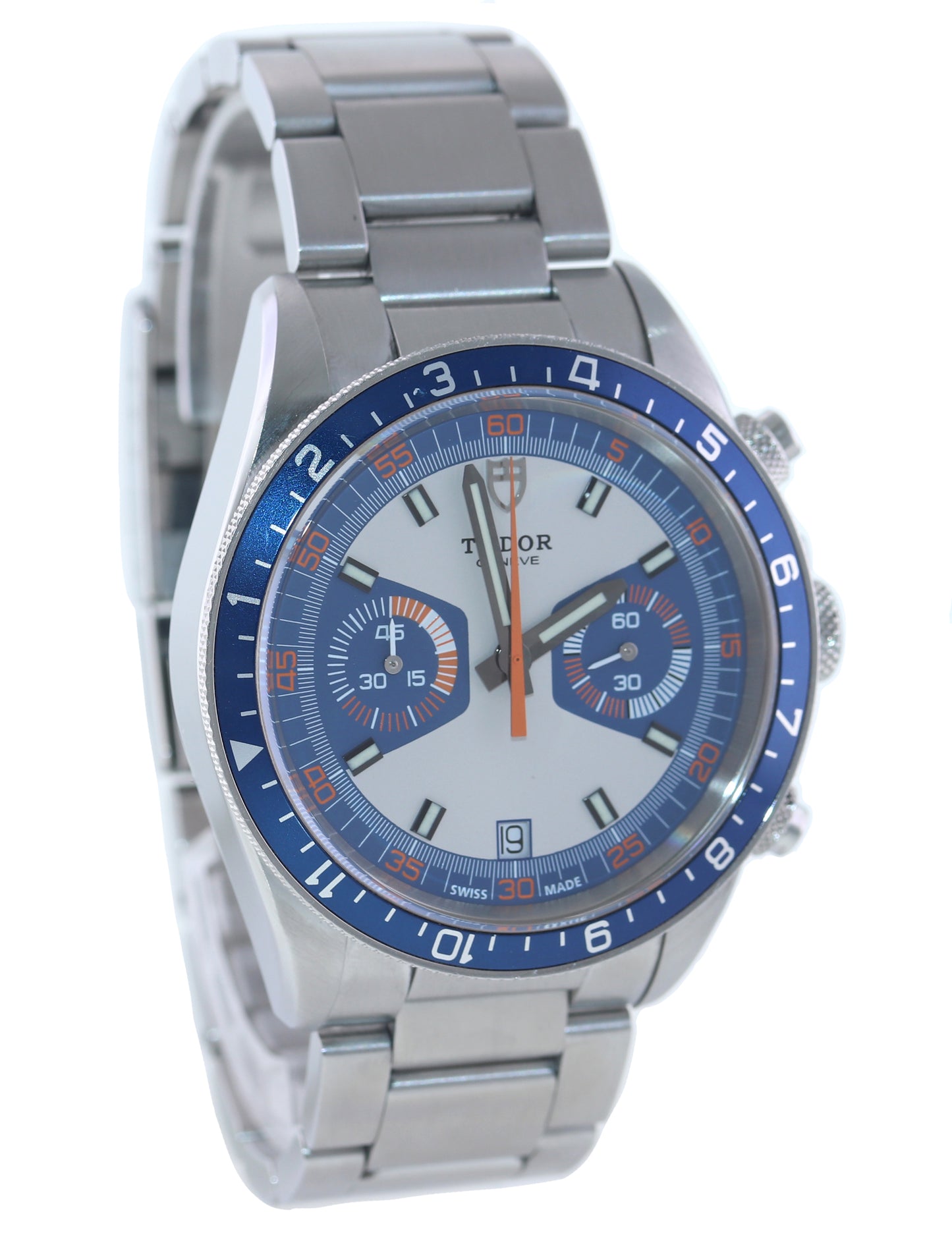 Tudor Heritage Chrono 42 Blue Opaline Chronograph Date 42mm Watch 70330 B