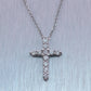 14k White Gold 0.72ctw Diamond Cross 19" Necklace