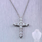 14k White Gold 1.01ctw Diamond Cross 20" Necklace