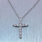 14k White Gold 0.82ctw Diamond Cross 20" Necklace