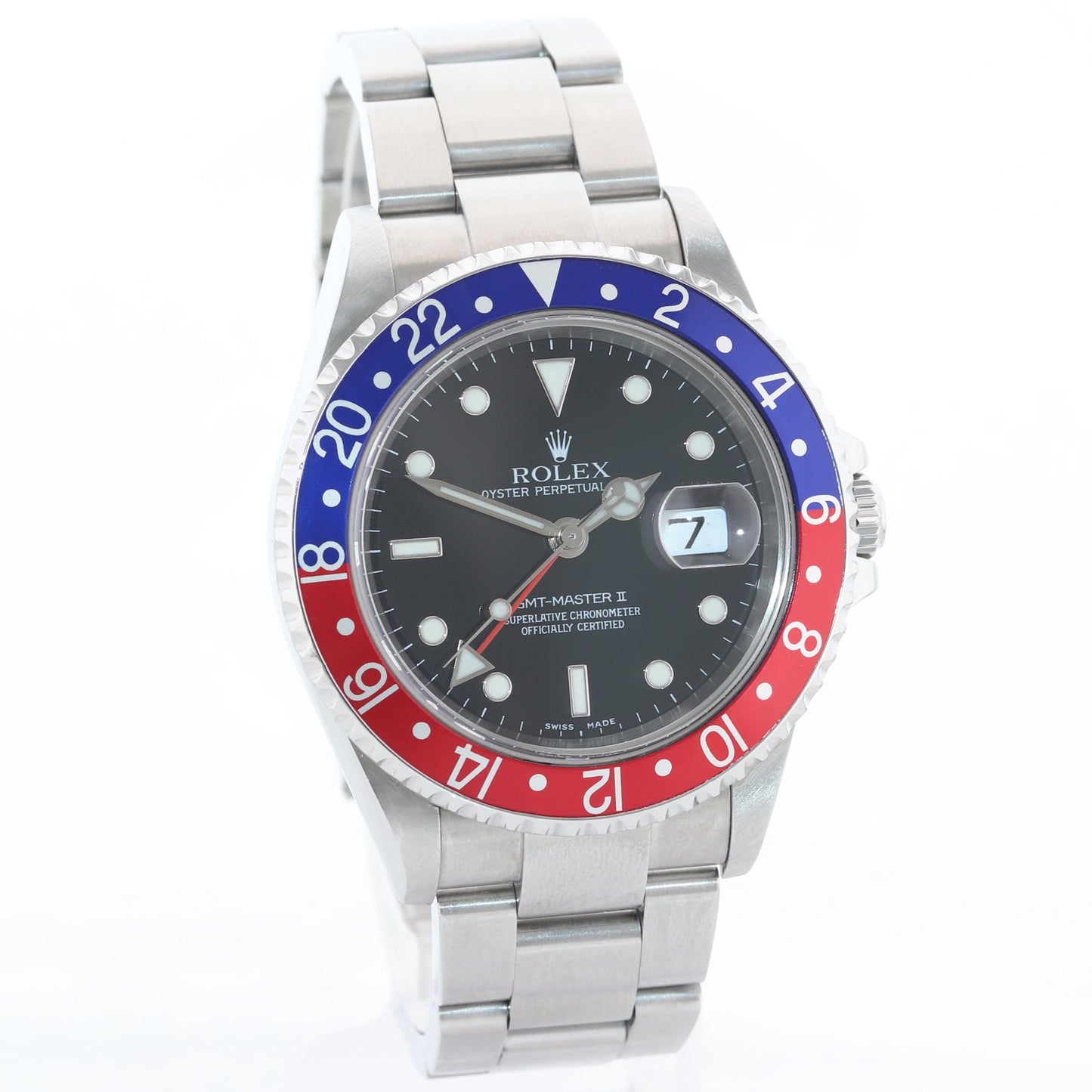 MINT 2004 PAPERS Rolex GMT-Master 2 Pepsi Blue Red Steel  BLRO 16710 40mm Watch