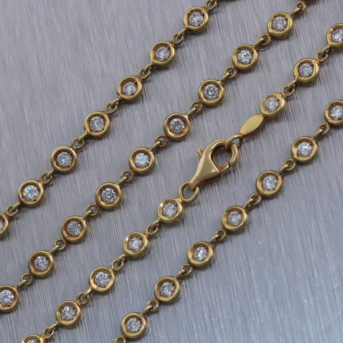 18k Yellow Gold 3.75ctw Diamonds By The Yard 16" Necklace