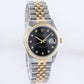 PAPERS Rolex DateJust Black Diamond 16233 Two Tone 18k Gold Steel Jubilee Watch Box