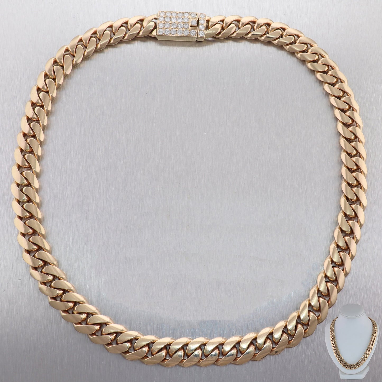 Men's 410g 14k Yellow Gold Miami Cuban Link 5.40ctw Diamond 24" Chain Necklace