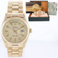 Rolex President Day Date 1803 Champagne Pie Pan 36mm Yellow Gold Watch Box
