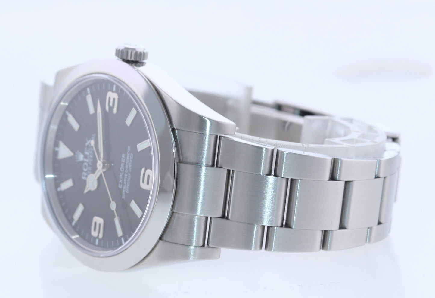 MINT Rolex 214270 Explorer Black Arabic Dial Steel 39mm Watch