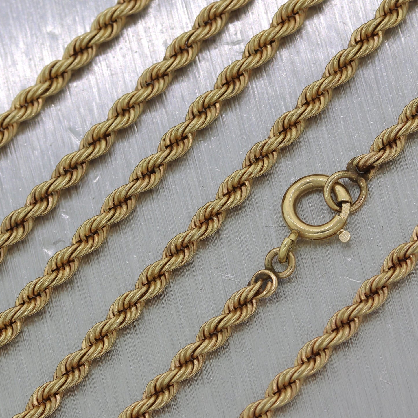Men's 30.23g 14k Yellow Gold Solid Long Rope Chain 32" Necklace