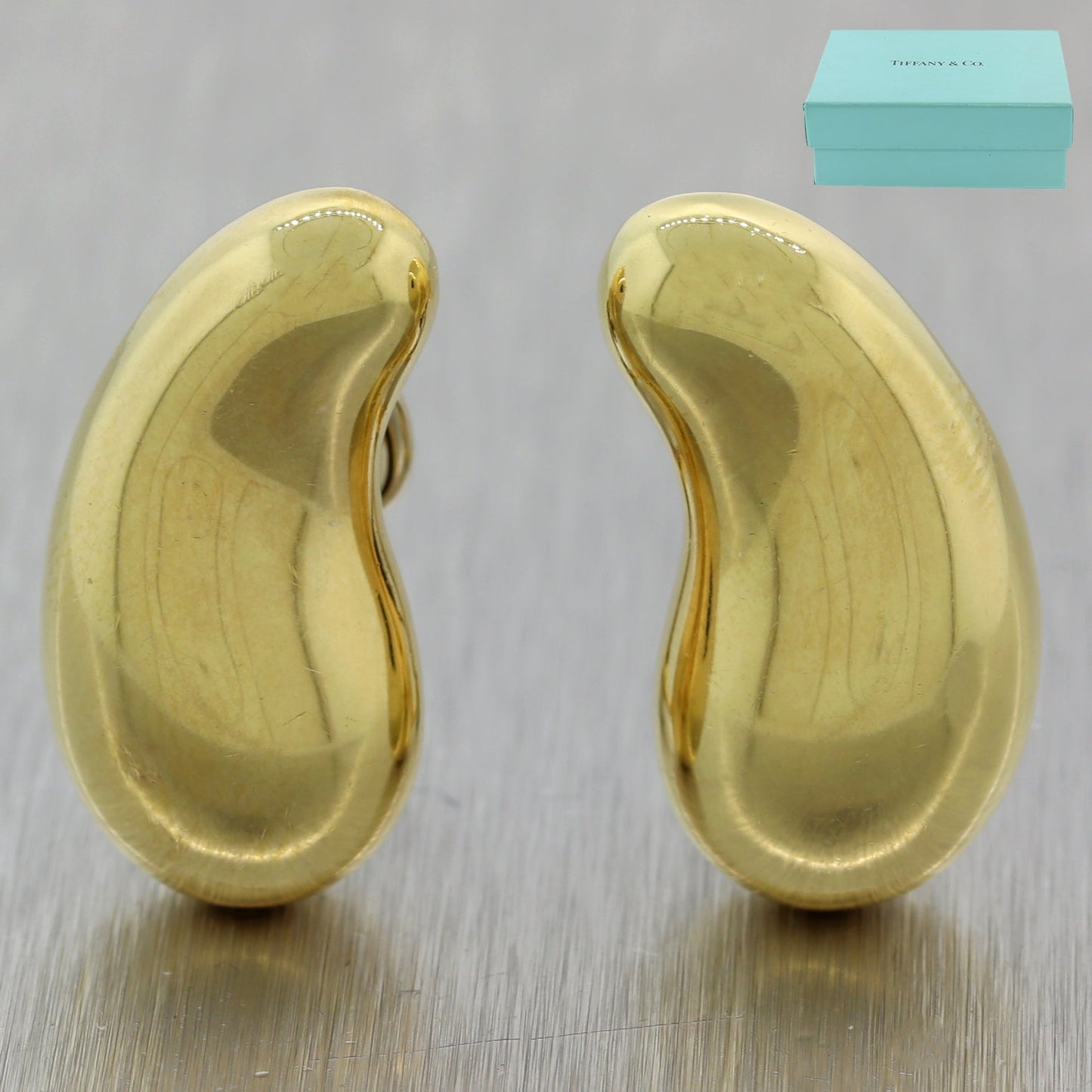 Tiffany & Co. Elsa Peretti 18k Yellow Gold Extra Large Bean Clip-On Earrings