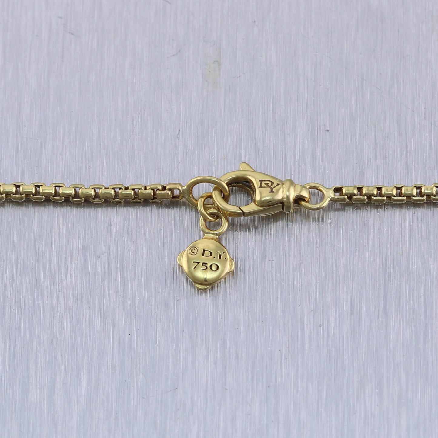 David Yurman 18k Yellow Gold Citrine & Diamond Cable Wrap Pendant 18" Necklace
