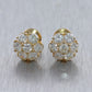 14k Yellow Gold 2.75ctw Diamond Cluster Stud Earrings