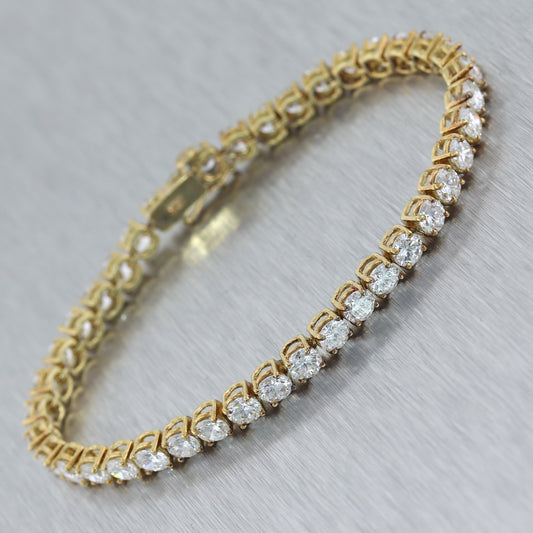 18k Yellow Gold 10ctw Diamond Tennis Bracelet