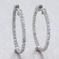Modern 14k White Gold 2.03ctw Diamond In & Out Hoop Earrings