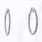 Modern 14k White Gold 2.03ctw Diamond In & Out Hoop Earrings