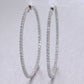 Modern 14k White Gold 3.80ctw Diamond In & Out Hoop Earrings