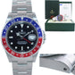 PAPERS GREEN STICKER Rolex GMT-Master 2 Pepsi Blue Red Steel 16710 Black Watch