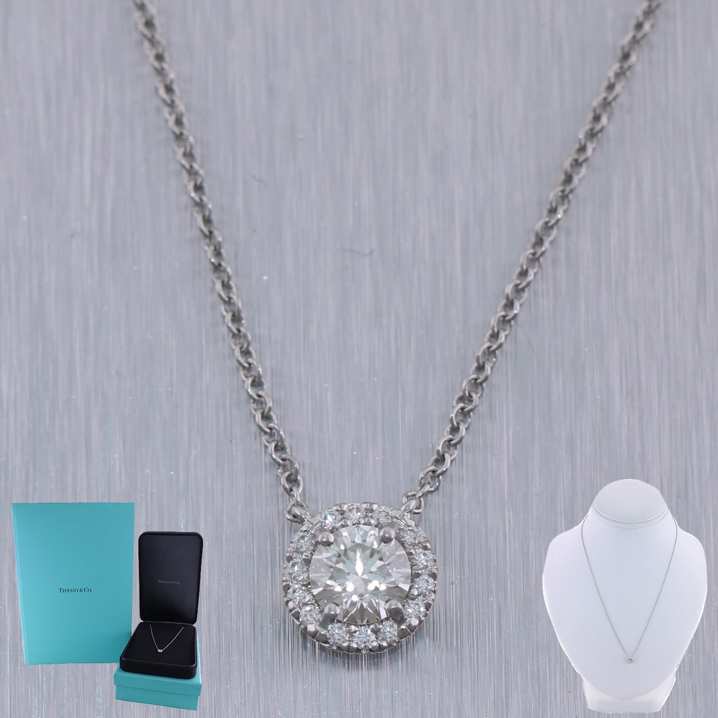 Tiffany & Co. Platinum 0.38ctw Diamond Soleste Pendant 16" Necklace
