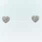Modern 14k White Gold 0.25ctw Diamond Heart Stud Earrings