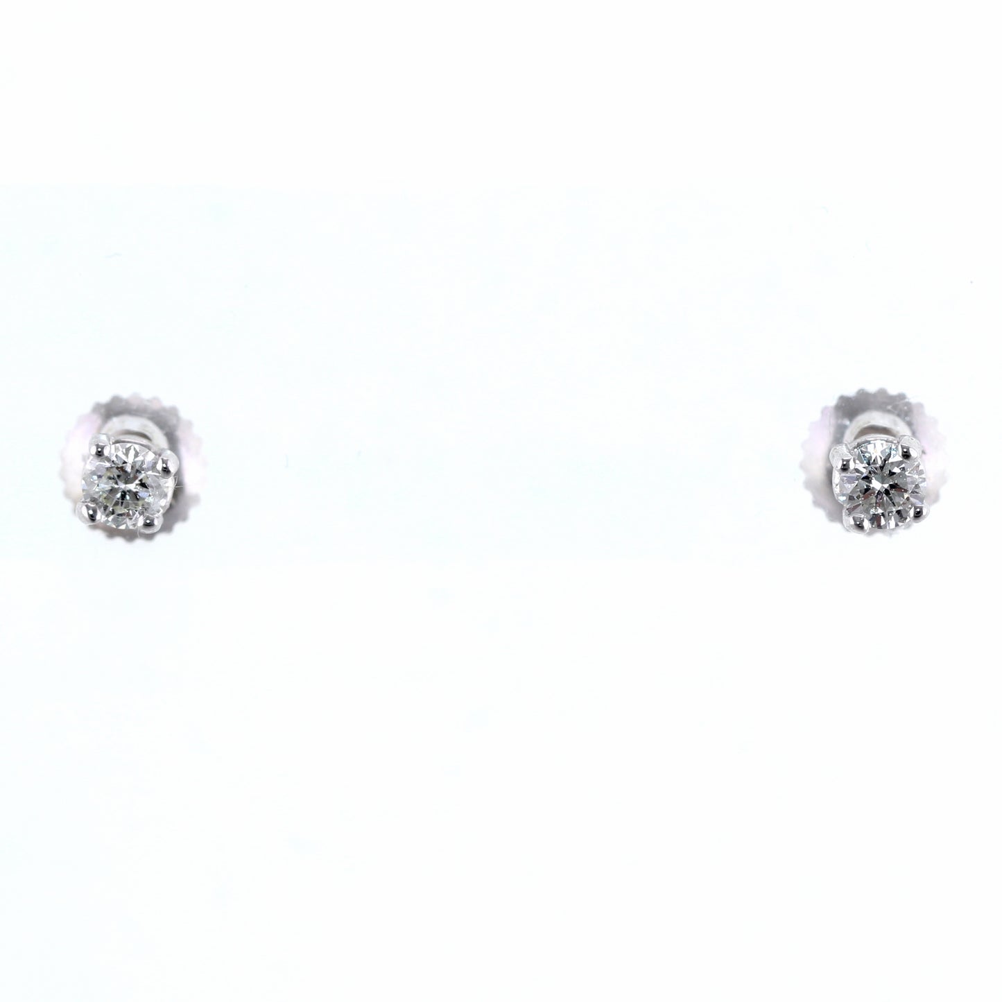 Modern 14k White Gold 0.34ctw Diamond Stud Earrings