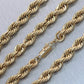 Men's 65.27g 14k Yellow Gold Rope Chain 24" Necklace
