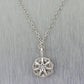 Modern 14k White Gold 0.95ctw Diamond Cluster Flower 18" Necklace