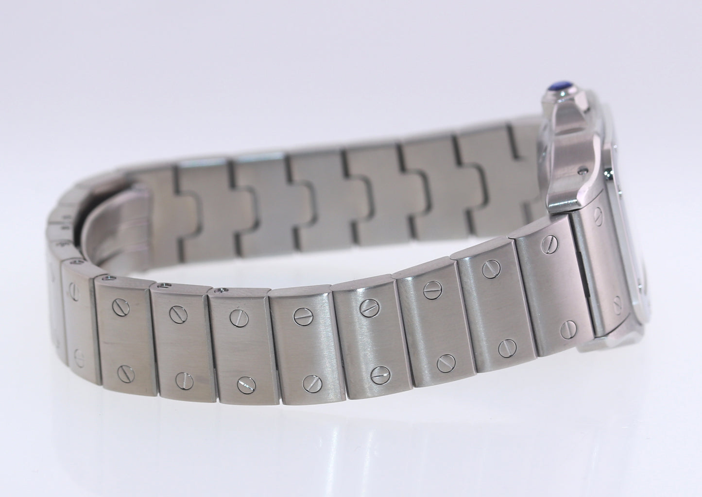 Ladies Cartier Santos Galbee 2423 Steel 24mm Silver Roman Automatic Date Watch