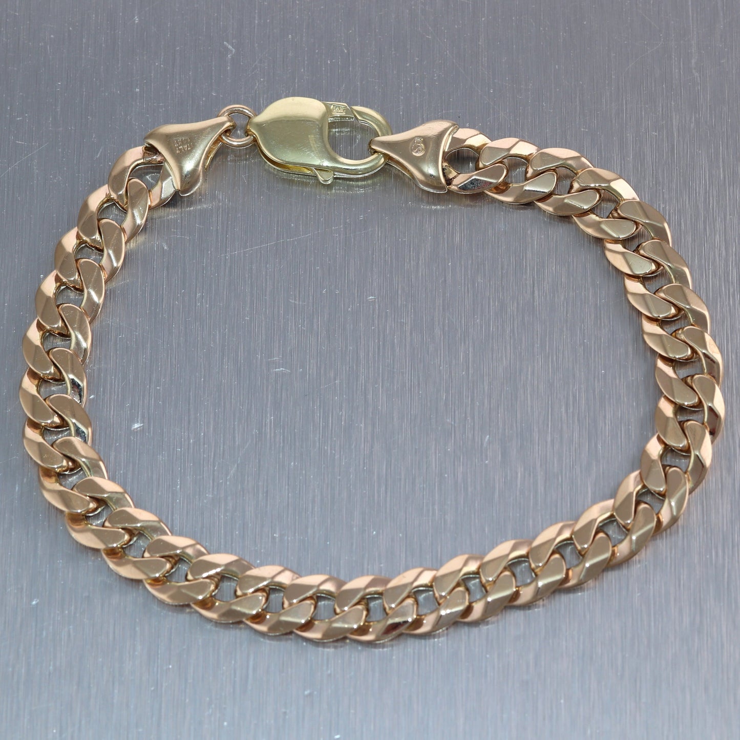 Men's 29.56g 14k Yellow Gold Cuban Link Chain Bracelet