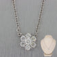 Modern 14k White Gold 1.60ctw Diamond Cluster 16" Necklace