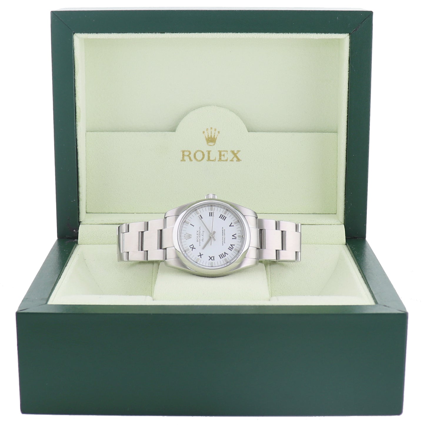 MINT Rolex Oyster Perpetual White Roman Oyster 114200 Watch with Box