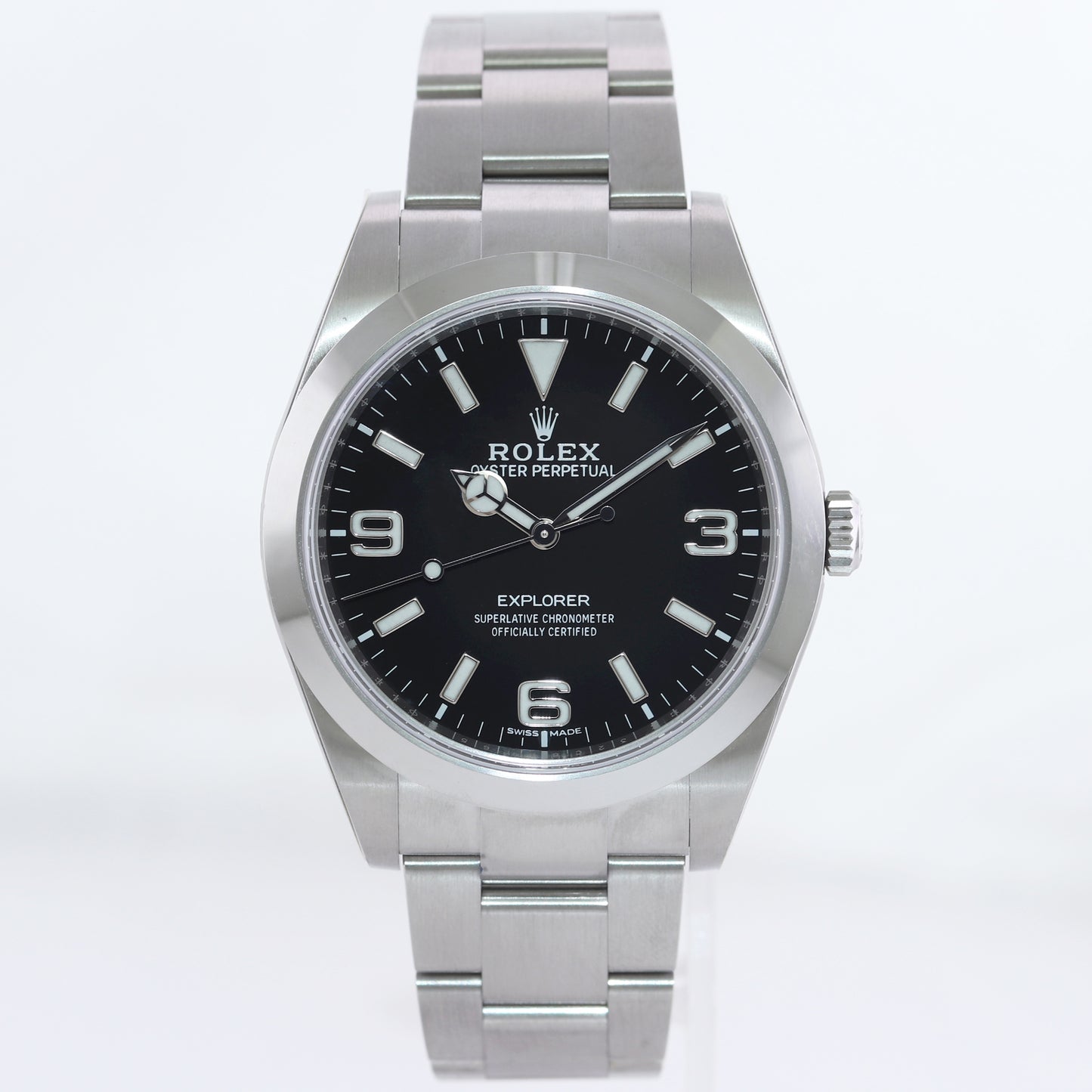 BRAND NEW STICKERS Papers Rolex 214270 Explorer Black BLUE LUME 3-6-9 Steel Watch