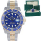 Rolex Submariner Ceramic 116613LB Two Tone Yellow Gold Steel Blue Smurf Watch